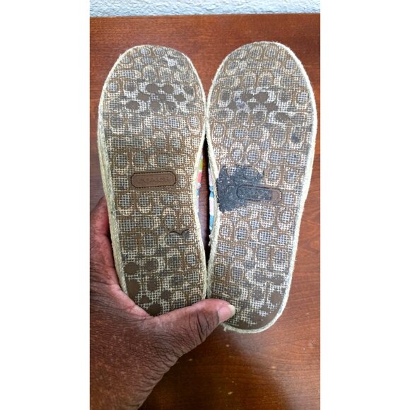 Coach Women's Striped Canvas Espadrilles Slip-On Shoes Multicolor Size 6B - Picture 8 of 11